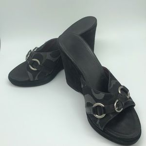 COACH Black Signature C Wedges